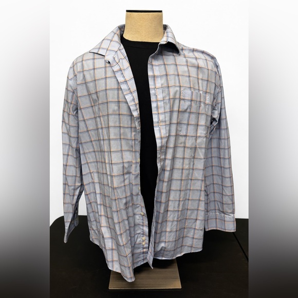 Ralph Lauren Blue and Orange Plaid Shirt - Picture 1 of 3